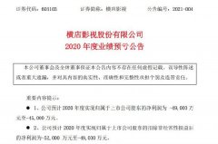 横店影视预计2020年净亏损4.5亿至4.9亿元